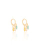 Brinco Argola Cristais Coloridos 6 mm Banhado a Ouro 18K