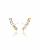 Brinco Ear Cuff Carre Quadrado Cristal com Tarraxa Virgula