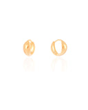 Brinco Argola Click Abaulada Lisa 1.4 cm Banhado a Ouro 18K