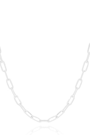 Gargantilha Elos 5 mm Lisos Ródio Branco