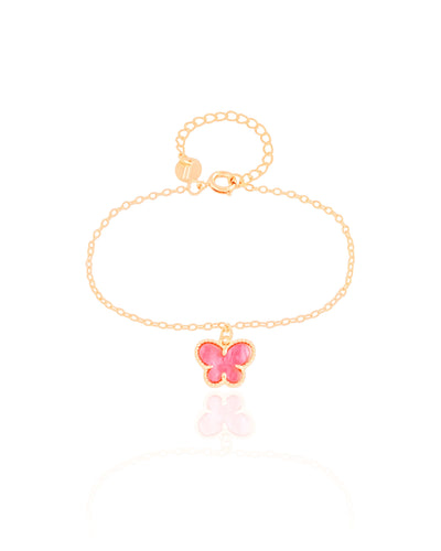 Pulseira Infantil Boboleta Rosa