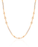 Choker Pérolas Pontos de Luz Cristal Banhado a Ouro 18K
