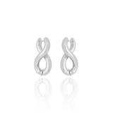 Brinco Argola Infinito Liso Ródio Branco