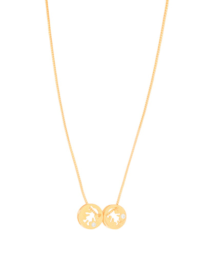 Gargantilha Veneziana Filhas Duas Meninas Detalhe Ponto de Luz Cristal Banhado a Ouro 18K - 45 cm