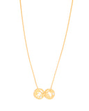 Gargantilha Veneziana Filhas Duas Meninas Detalhe Ponto de Luz Cristal Banhado a Ouro 18K - 45 cm