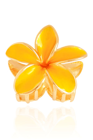 Presilha Flor Amarela Banho Dourado