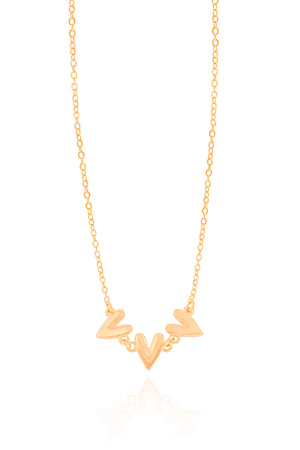 Choker Elos Corações Lisos Banhado a Ouro 18K