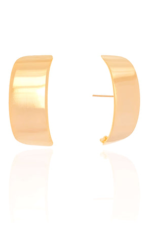 Ear Hook Liso 3.2 cm Flat Banhado a Ouro 18K