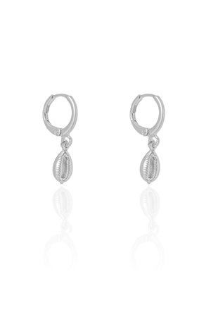 Brinco Argola Click Búzios 2.5 cm Ródio Branco