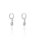 Brinco Argola Click Búzios 2.5 cm Ródio Branco