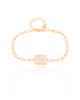 Pulseira Elos Retangulo Cristal Banhado a Ouro 18K