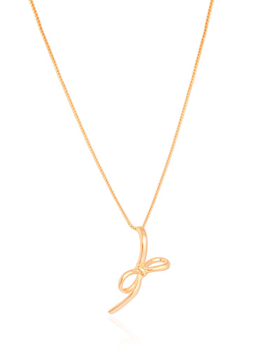 Gargantilha Veneziana Laço Liso Banhado a Ouro 18K - 45 cm