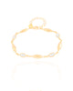 Pulseira Lisa e Zircônias com Cristal Banhado a Ouro 18k