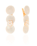 Dupla de Bico de Pato Pérola Flor Banho Dourado