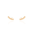Ear Cuff Cravação Inglesa Cristal Banhado a Ouro 18K