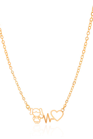 Gargantilha Elos Batimentos FIlho Menina Banhado a Ouro 18K - 40 cm