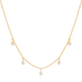 Gargantilha Infantil Pontos de Luz Cristal Banhado a Ouro 18K