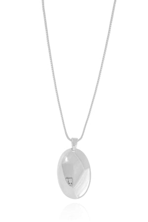 Gargantilha Veneziana Oval Liso Ródio Branco - 45 cm