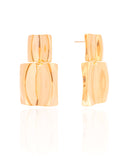 Brinco Geométrico Orgânico 4.2 cm Banhado a Ouro 18K