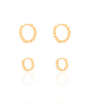 Dupla de Argolas Bolinhas Banhado a Ouro 18K