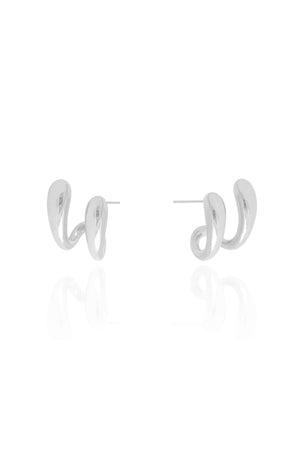 Brinco Dois Filetes Lisos 1.7 cm Ródio Branco