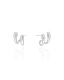 Brinco Dois Filetes Lisos 1.7 cm Ródio Branco