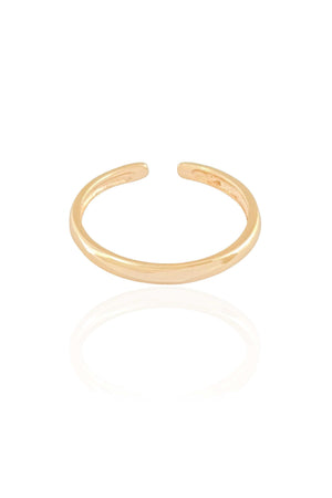 Anel Ajustável Liso Tamanho P Banhado a Ouro 18K