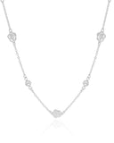 Choker Flores Pontos de Luz Cristal Ródio Branco