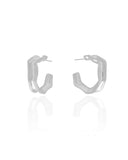 Brinco Argola Orgânica 2.3 cm Ródio Branco