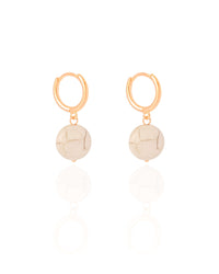 Brinco Argola Click Howlita 3.0 cm Banhado a Ouro 18K