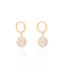 Brinco Argola Click Howlita 3.0 cm Banhado a Ouro 18K