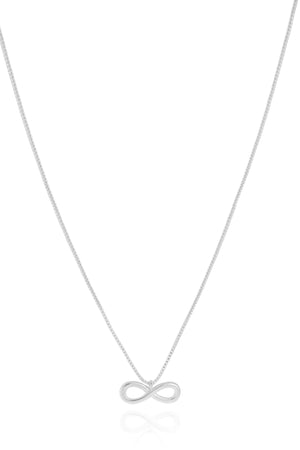 Gargantilha Veneziana Infinito Liso Ródio Branco - 40 cm