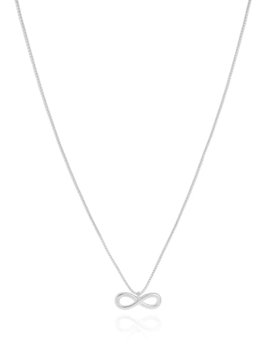 Colar Veneziana Infinito Liso Ródio Branco - 40 cm