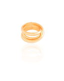 Anel Filetes Entrelaçados Tamanho 16 Banhado a Ouro 18K