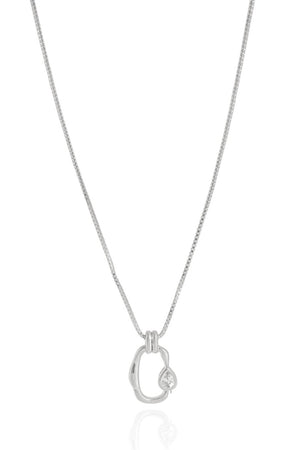 Gargantilha Veneziana com Pingente Orgânico e Gota Cristal - 45 cm