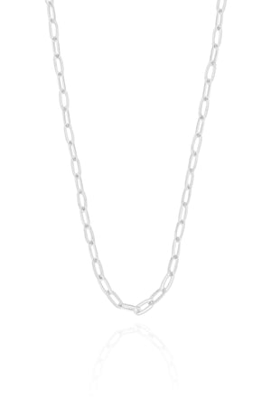 Choker Elos Ovais 3 mm Ródio Branco