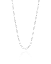 Choker Elos Ovais 3 mm Ródio Branco