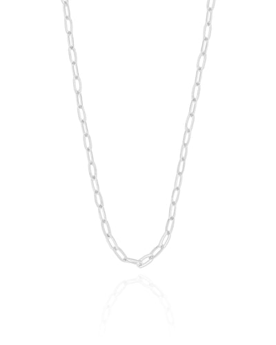Choker Elos 3 mm Ródio Branco - 32 cm