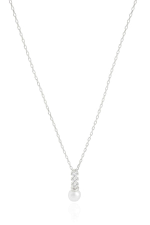 Gargantilha Elos Pingente Pérola Ponto de Luz Cristal - 45 cm