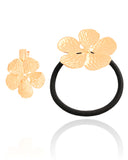 Kit Flor Pony Cuff e Bico de Pato Banho Dourado