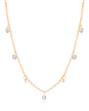 Gargantilha Elos Americanos Pontos de Luz Cristal Banhado a Ouro 18K - 50 cm