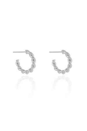 Brinco Argola Torcida 1.6 cm Ródio Branco