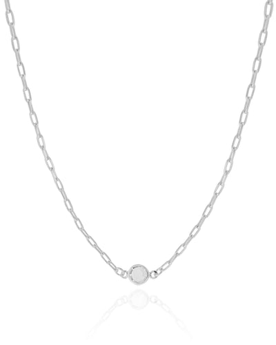 Choker Elos Ponto de Luz Cristal 6 mm Ródio Branco - 35 cm