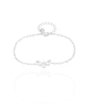 Pulseira Elos Gotas Cristais Ródio Branco