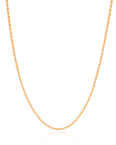 Colar Cordão Baiano 1,5 mm Banhado a Ouro 18K - 45 cm