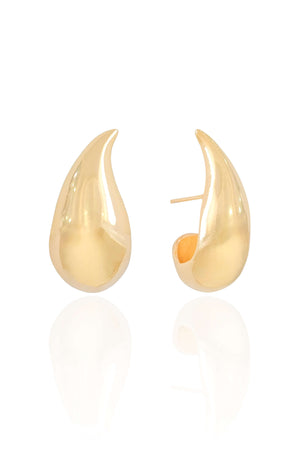 Brinco Gota Lisa 2.6 cm Banhado a Ouro 18K
