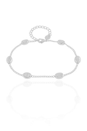 Pulseira Elos Ovais Lisos Ródio Branco
