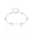 Pulseira Elos Ovais Lisos Ródio Branco