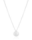 Gargantilha Veneziana com Pingente Redondo Liso Ródio Branco - 45 cm