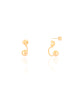Brinco Ear Jacket Bolinha Lisa Banhado a Ouro 18K